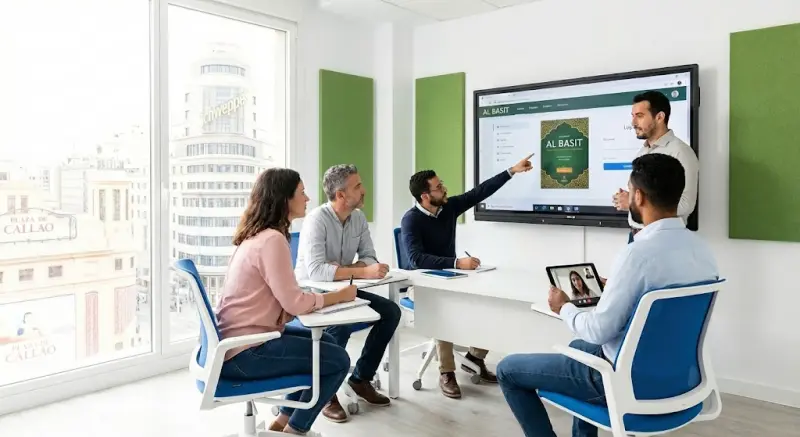 Profesor nativo en pizarra digital interactiva de Academia Árabe